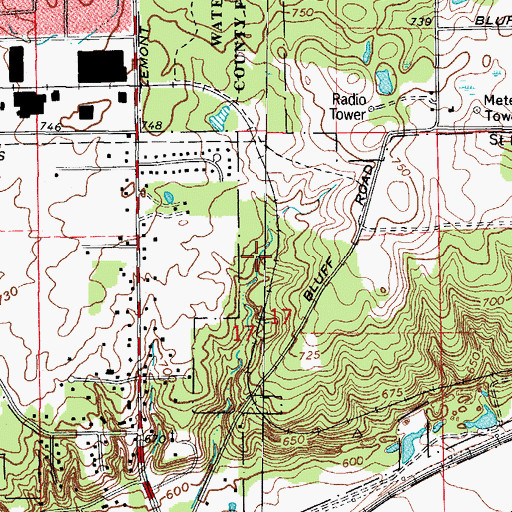 Topographic Map of Canyon Creek Cascade, IL