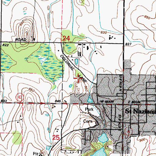 Topographic Map of Neumeyer Lake, WI