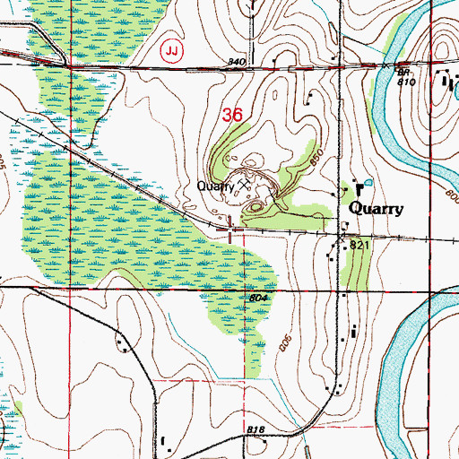 Topographic Map of Quarry Lake, WI