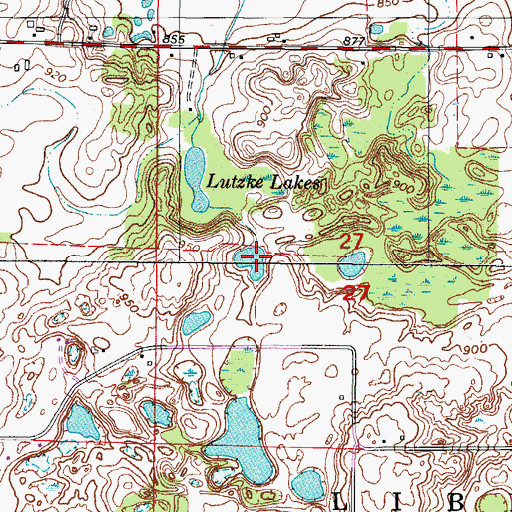 Topographic Map of South Lutzke Lake, WI