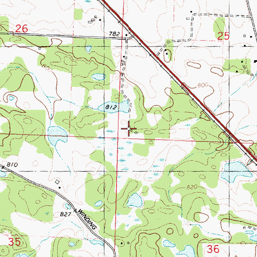 Topographic Map of Indian Ridge, IL