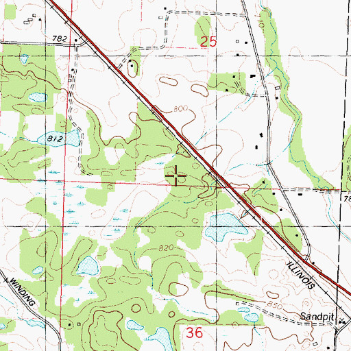 Topographic Map of Woodpecker Woods, IL
