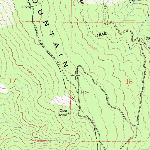 Topographic Map of Doe Spring, CA