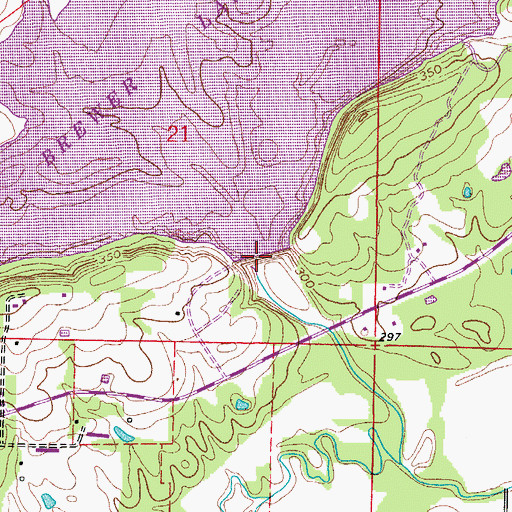 Topographic Map of Brewer Lake Dam, AR