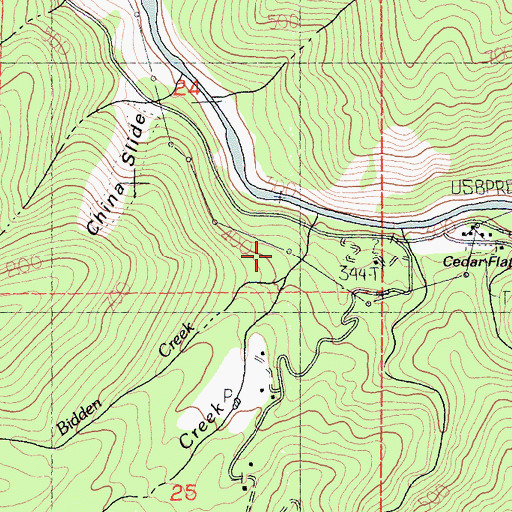 Topographic Map of Cedar Flat Picnic Area, CA