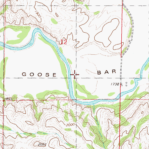 Topographic Map of Goose Bar, ND