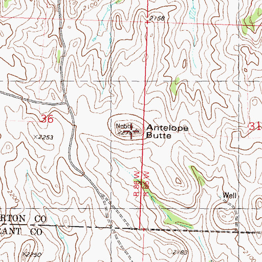 Topographic Map of Antelope Butte, ND