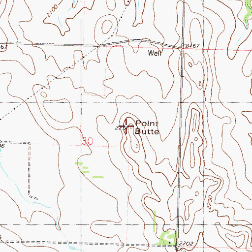 Topographic Map of Point Butte, ND