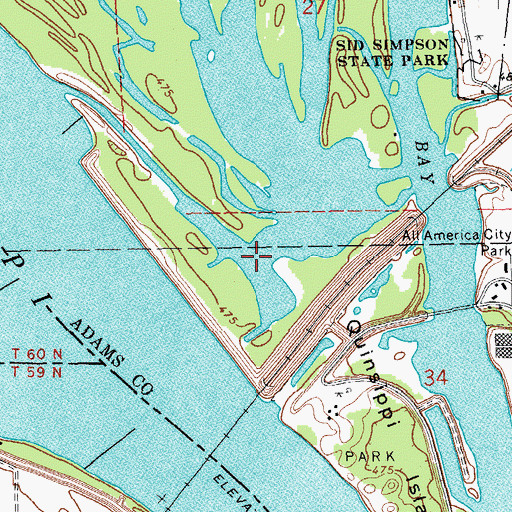 Topographic Map of Quincy Small Boat Channel, IL