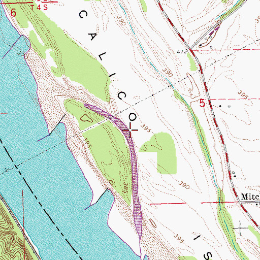 Topographic Map of Calico Chute, IL