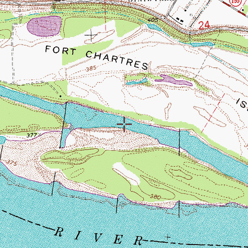 Topographic Map of Fort Chartres Chute, IL
