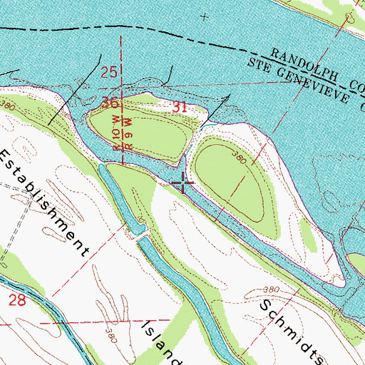 Topographic Map of Establishment Chute, MO