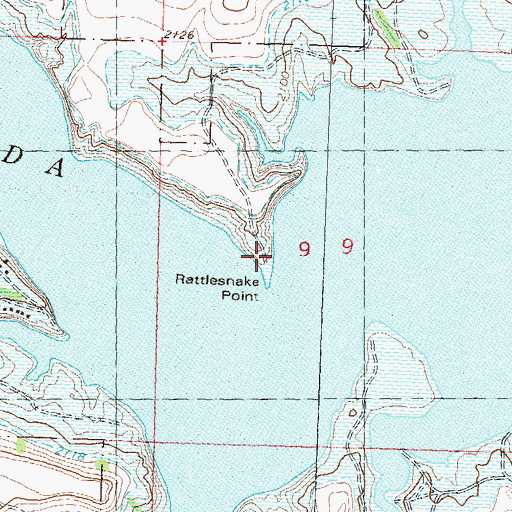 Topographic Map of Rattlesnake Point, ND