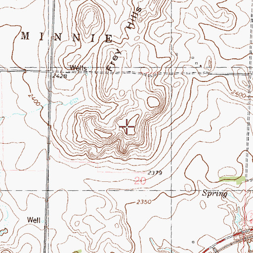 Topographic Map of Frey Hills, ND