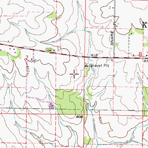 Topographic Map of Prairie Oaks Forest Preserve, IL