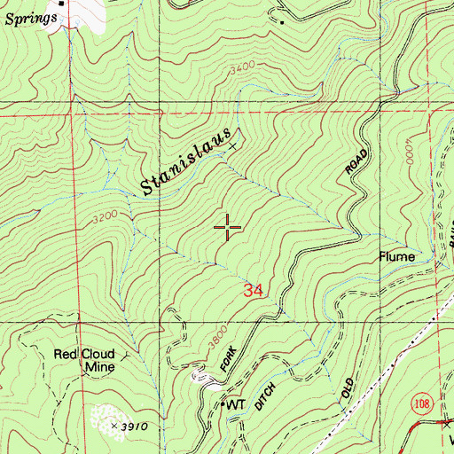 Topographic Map of Twain Harte Horseman Trail, CA