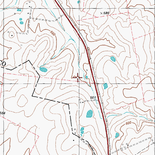 Topographic Map of City of Coupland, TX