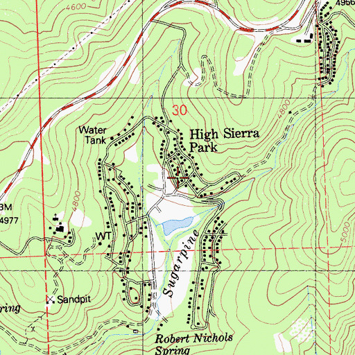 Topographic Map of High Sierra Park, CA