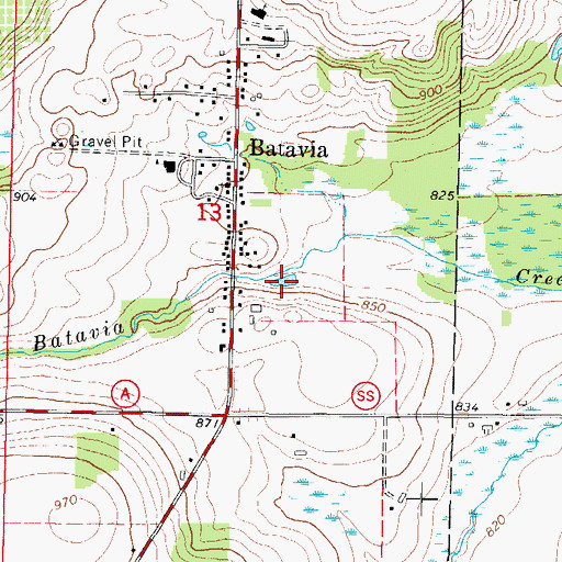 Topographic Map of Batavis Pond, WI