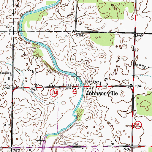 Topographic Map of Johnsonville Pond, WI