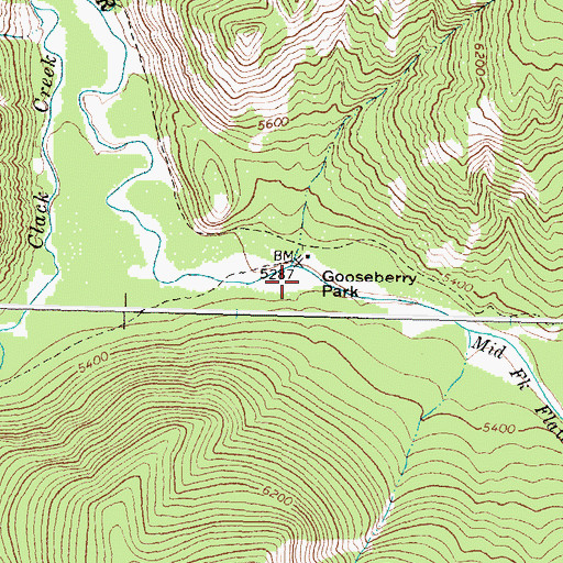 Topographic Map of Gooseberry Park, MT
