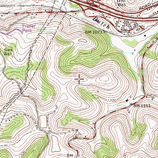 Topographic Map of Uphill Airport, PA