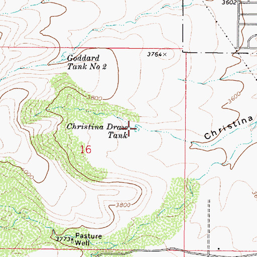 Topographic Map of Christina Draw Tank, AZ