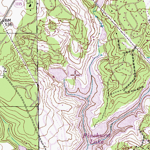 Topographic Map of Lake Pinehurst Dam No.2, NC