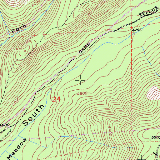 Topographic Map of Middle Meadows Campground, CA