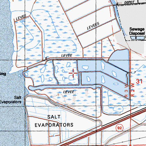 Topographic Map of Hayward Marsh, CA