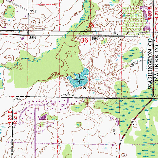 Topographic Map of Hawthorn Lake, WI