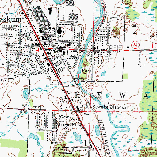 Topographic Map of Kewaskum Millpond, WI
