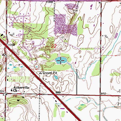 Topographic Map of Lehner Lake, WI