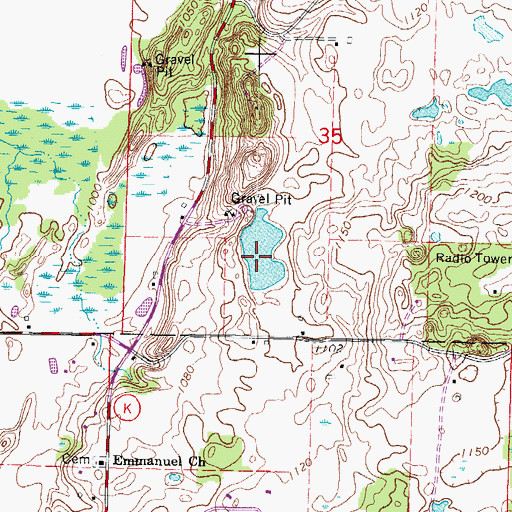 Topographic Map of Lohr Pond, WI