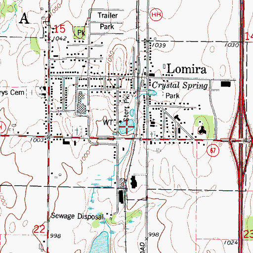 Topographic Map of Lomira Pond, WI