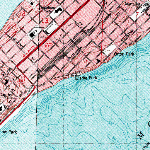 Topographic Map of B B Clarke Beach, WI