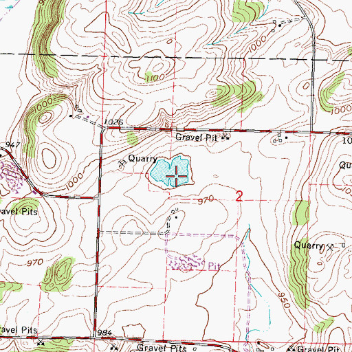 Topographic Map of Barbian Pond, WI