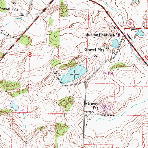Topographic Map of Louis Buechner Pond, WI
