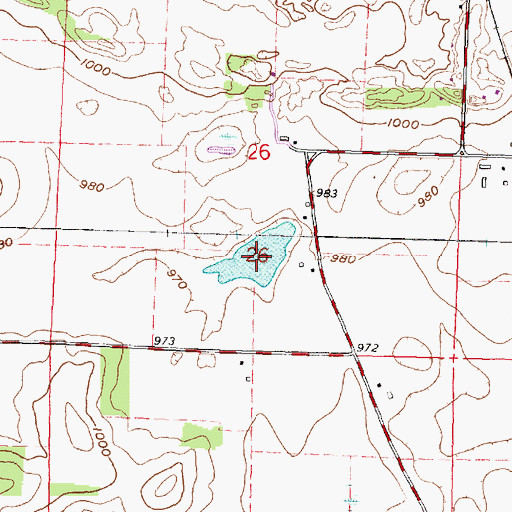 Topographic Map of Mortenson Pond, WI