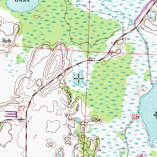 Topographic Map of Perch Lake, WI