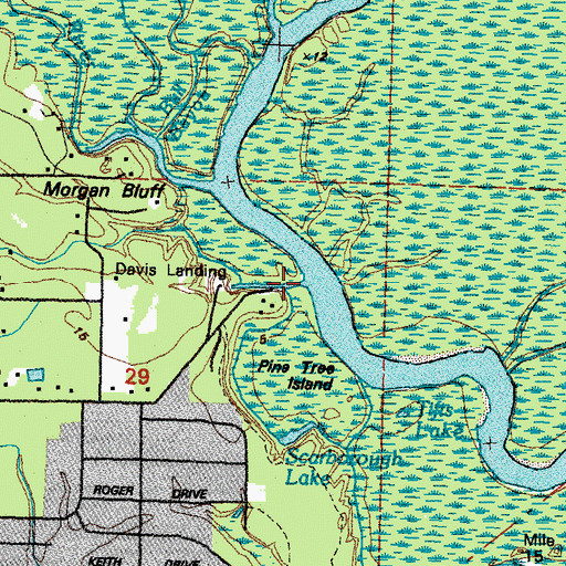 Topographic Map of Crawford Bayou, LA