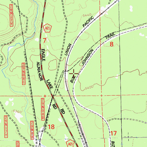 Topographic Map of Johnson Trail, CA