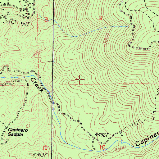 Topographic Map of Bony Witt, CA