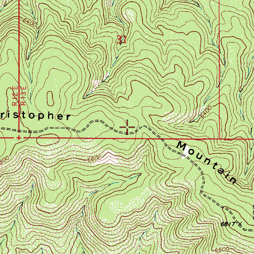 Topographic Map of Christopher Mountain, AZ