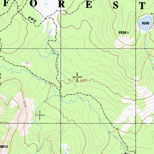 Topographic Map of Dinkey Lakes Wilderness, CA