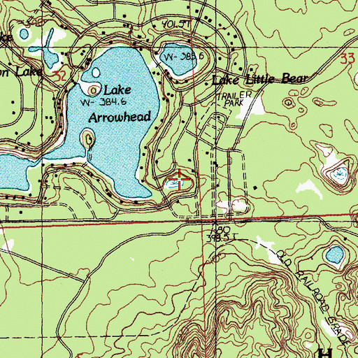 Topographic Map of Nisula Lake, MI