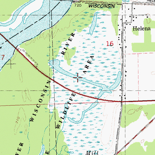 Topographic Map of Helen Lake, WI