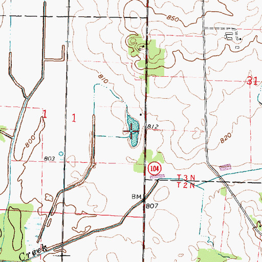 Topographic Map of Maloney Ponds, WI