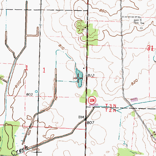 Topographic Map of Maloney Ponds, WI