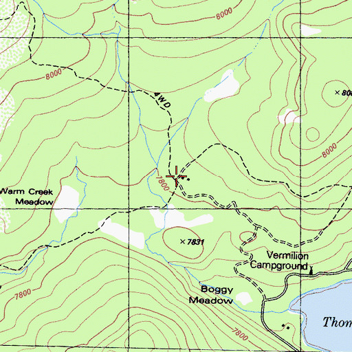 Topographic Map of High Sierra Edison Pack Station, CA